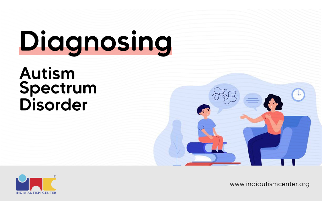 Illustration showing the diagnostic process for autism spectrum disorder.